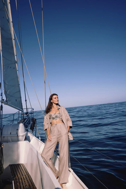 Clifton Pants (Taupe - Silver)