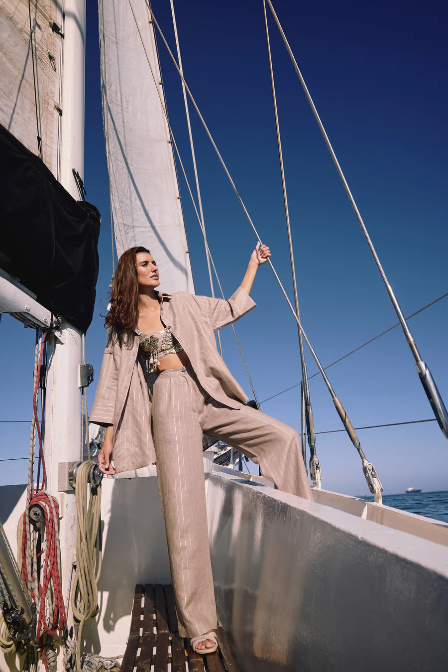 Clifton Pants (Taupe - Silver)